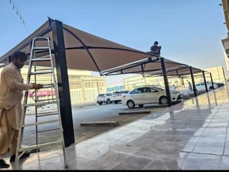 مظلات مواقف عامة حي الغروب الرياض
